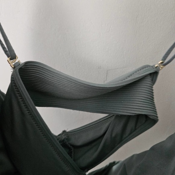 H&M Plus size tankini bikini sage green racerback padded swimsuit 2 pc - Picture 6 of 13